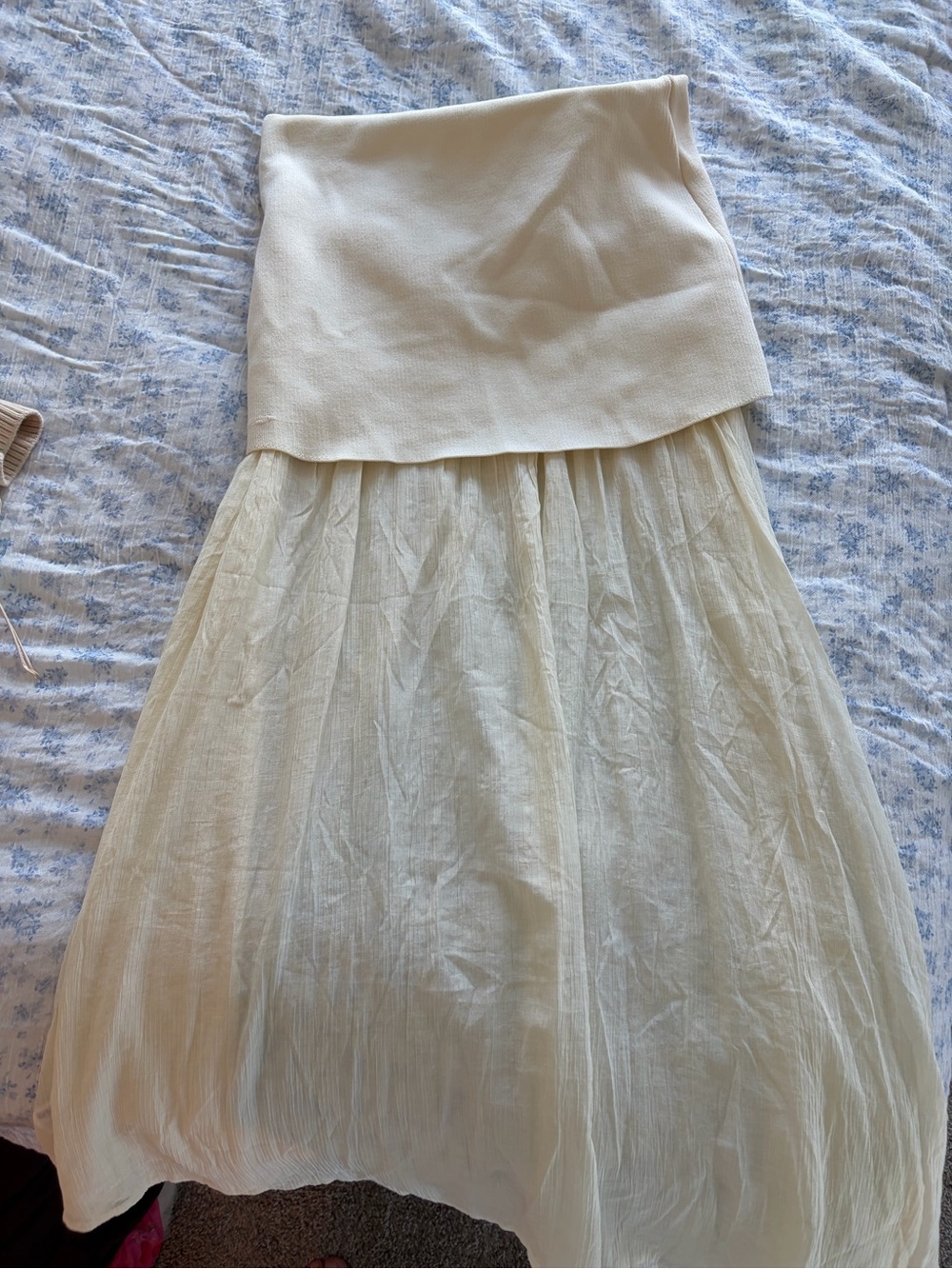 Zara Cream Tiered Maxi Skirt